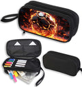 AnySmic Soccer Pencil Case for Boys Girls, Primary Elementary School Large Pencil Pouch Gifts for Kids, Polyester Big Capacity Pen Case, Double Zipper, Pen Bag Organizer