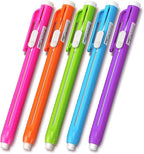 Retractable Mechanical Eraser Pen, Pen-Style Erasers Assorted Color, 5 Pack