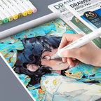 TRANSON Artist Mix Media Sketchbook Marker Pad, 8.3”x11.7” 40 Sheets A4 Art Papers, 80lb/120gsm for Painting, Drawing and Sketching