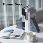 Karibiber Marble Bookends for Heavy Books, Decorative Book Ends for Shelves, Unique and Heavy-Duty Book Ends for Hardback Book & CDS, Stone Book Stopper, Modern Book Holder, Monte Grigi, Set of 2