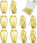 Hufopik 10 Pcs Cubicle Hooks - Fabric Panel Wall Clips for Hanging Coats, Pictures, Supports up to 40 lbs (Gold)