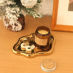 CCINPPY Ceramic Jewelry Tray Trinket Dish, Decorative Cloud Vanity Key Tray for Women, Ring Holder Dish, Cute Jewelry Plate Bowl Room Decor Aesthetic, Gold, Large