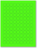 NextDayLabels - 8-1/2 x 11 Neon Color High Light Fluorescent Labels for Laser & Inkjet Printer (Green Fluorescent, 3/4" Round - 108 Per Page | 2700 Labels)