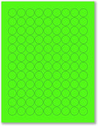 NextDayLabels - 8-1/2 x 11 Neon Color High Light Fluorescent Labels for Laser & Inkjet Printer (Green Fluorescent, 3/4" Round - 108 Per Page | 2700 Labels)