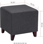Edeco Ottoman with Square Cube Design, 16 Inch Footstools and Ottomans Small, Large Load Capacity, Square Foot Rest Ottoman for Living Room
