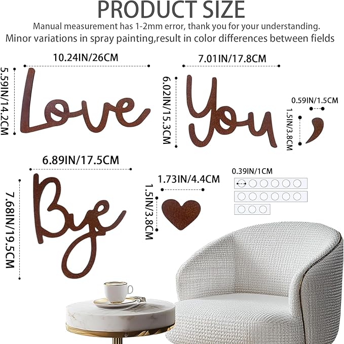 Home Decor Large Brown Love You Bye Wood Sign Boho Decor Wall Decor Express Love&Warm for Family Lover Living Room Farmhouse Wall Art Housewarming Gift Hallway Entryway Above Door Topper Decoration