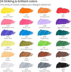 ARTEZA Inkonic Fineliners Fine Point Pens, Set of 24 Fine Tip Markers with Color Numbers, 0.4mm Tips, Ergonomic Barrels, Brilliant Assorted Colors for Coloring, Drawing & Detailing