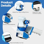 Dunzoom 6 Pack Packing Tape Dispenser Gun with 6 Roll 2 Inch 2.7 Mil Heavy Duty Packaging Tape Gun for Packing Boxes Moving