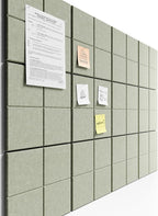 Bumusty Large Cork Board Alternative-47 x35 Felt Bulletin Board Tiles, with 30 Pushpins, 70 Adhesive Tabs, 12-Pack Slat Wall Paneling, Cork Boards for Office Push Pin Board Felt Board-Sage