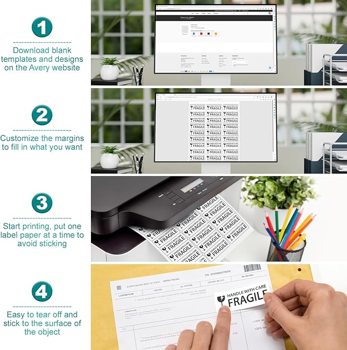 Address Labels 1’’x2-5/8’’ Stikcer Paper 30-UP 250 Sheets for Laser/Inkjet Printer Matte 7500 White Blank Printable Labels on 8.5x11 Inch for Mailing, Shipping, and Organizing