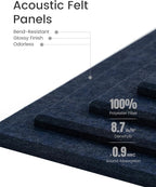 Fluxynara Felt Bulletin Board Tiles -28"x18" Cork Board Alternative for Office Decor, Push Pin Board Wall Organizer 6-Pack-Navy Blue