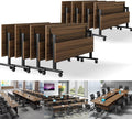 LKATOR Portable Conference Table,Folding Office Table with Wheels,Modular Seminar Meeting Table for 10 Person,Mobile Training Tables with Casters,Flip Top Confernece Room Tables for School,Meeting(8)