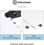 OfficeGoods No Slip Clip Refills - Binds Up to 50 Pages - Reusable - Works with No Slip Clip Dispenser - 50 ct Box Each Small & Large - 100 ct Total - Blue