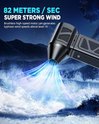 Hingso Compressed Air Duster, 360000RPM Powerful Electric Air Duster with Brushless Motor, 5-Gear Rechargeable Cordless Air Blower Turbo Fan, Mini Jet Dry Blower for PC, Keyboard, Snow, Car, Outdoors