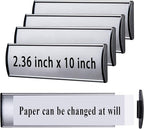 Set of 5 - Nameplate Holder for Wall Mount, 2.36'' x 10'' Curved Office Business Door Sign Holder-Silver