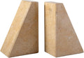 Koville Marble Bookends for Shelves, Large Bookends for Heavy Books, Non-Slip Heavy Duty Book Stopper for CD/Movies, Aesthetic Decorative Bookends for Shelves Table Home Decor(Brown)