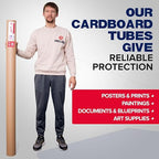 Paclord 4" x 60" Heavy-Duty Reinforced Cardboard Mailing Tube, Pack of 4 Tubes with 8 Caps – Secure USPS Approved – Great for Shipping and Storing of Prints, Artwork, Posters or Documents