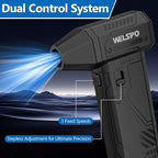 Welspo Compressed Air Duster 260000RPM Super Power Electric Air Duster Rechargeable, 3-Gear Adjustable Blower with Brushless Motor, Cordless Dust Blower for Keyboard, PC, Car, Home & Outdoor Use