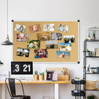 XBoard Cork Board Bulletin Board 48 x 31 inch, Corkboard with Push Pin for Display and Organization