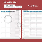 IN-LUXPRO Planner 2026 Daily Weekly and Monthly,11.5"x8.5",12 Months Spiral Bound Calendar Agenda with Self-adhesive Pen Holder,2026 Appointment Book with Vegan Leather Soft Cover,Red