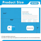 Two Pocket Folders, PANDRI 30 Pack 2 Pocket Folders, Letter Size Paper File Folder for School Office Home Business, LightBlue