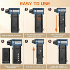 X301 Electric Air Duster-250000RPM Super Power-Air Duster, Replaceable Battery,Long Life-Snow Blower, 3-Gear Adjustable,4 nozzles for Computer, Keyboard, Outdoors and Car Cleaning.(1*Battery)