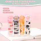 Retractable Pencil Eraser, Cute Erasers,Kawaii Cat Paw Eraser,Suitable for School Home Office Supplies, 4Pcs