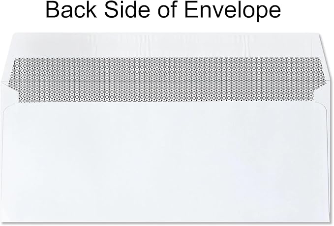 1000#10 Custom Printed Envelopes, White, Single Left Window, Self Seal, Security Tinted, Text and Logo Customization, Size 4-1/8 x 9-1/2 Inches, 24 LB