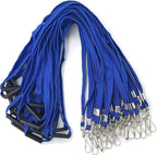 Bird Fiy Lanyards Safety Blue Lanyards Neck Flat Premium Breakaway Badge Lanyard with J-Hook for ID Nametag Badge Holder (Blue, 50 PCS)