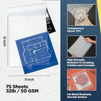 LOUPELLER 9” x 12” Tracing Paper Pad – 75 Sheets of 32lb 50g – Wrinkle Free Highly Transparent Tracing Paper for Drawing – Works with Pen, Pencil & Marker – for Artists, Architects & Kids