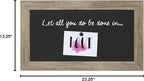 DesignOvation Beatrice Framed Magnetic Chalkboard, 13x23, Rustic Brown