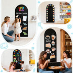 WUPIOS Magnetic Wall Decal for Kids 39.3x17.5 Inches Upgraded Magnetic Chalkboard for Wall Black Magnet Board for Wall with Letters and 12 Color Liquid Chalk for Home Playroom and Classroom