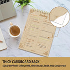 Tlenpo Daily To Do List Notebook 60 Sheets Vintage kraft paper, 5.1 x 7 In, Calendar and Organizer, Spiral Daily Planner Notebook for Office Note and Todo Organization, Retro Yellow