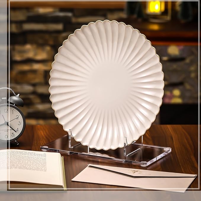Jetec Acrylic Book Stand Clear Easel Stand for Display Acrylic Plate Postcard Picture Display Holder for Picture Book Decorative Plate Platter Photo(6 x 4 x 5.5 Inch)