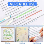 EooUooIP Dual-Tip Highlighter Set, 12 Pack, Pastel Highlighter Assorted Colors, Chisel and Fine Tips Bible Highlighters, No Bleed Highlighters Markers for Bible Journals Planners Books Notes