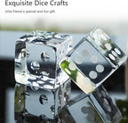 QFkris 2.2" Glass Dice Paperweight Glass Art Dice Figurine Paper Weights for Desk