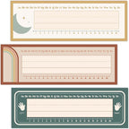 Name Tags for Desks, Retro Students Name Plates, Boho Rainbow Labels for School Classroom, Teaching Supplies, Back to School Decor, 30 Pack (10)