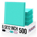 Fuxury Teal Bubble Mailers 8.5x12" Padded Envelopes 500 Pack Usable Size 8.5x11" Strong Adhesion Bubble Mailer Thick Padded Envelopes for Small Business Mailing Books Clothes Makeup Supplies #2