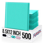 Fuxury Teal Bubble Mailers 8.5x12" Padded Envelopes 500 Pack Usable Size 8.5x11" Strong Adhesion Bubble Mailer Thick Padded Envelopes for Small Business Mailing Books Clothes Makeup Supplies #2