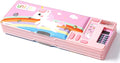 Ristpal Pop Up Multifunction Pencil Case, Cute Cartoon Pen Box Organizer Stationery with Calculators, Sharpener, Schedule, School Supplies, Best Birthday Gifts for Kids Teens (Pink)