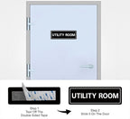 Utility Room Sign, Premium Durable Acrylic Material, Super Strong Adhesive, Quick Installation, Suitable for Your Home and Business (9 × 3 Inches, Black)