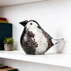 ORRFIDDY Blown Glass Birds - Glass Art Bird Decor, Hand Blown Glass Animal Figurines Paperweight for Home Shelf Decor