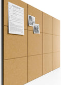 Bumusty Large Cork Board 47"x35" Alternative - 12 Pack Felt Wall Tiles with 70 Safe Removable Adhesive Tabs, 30 Pushpins, Cork Boards for Walls Pin Board Tack Board Cork Board (Longan Yellow)