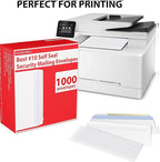 #10 Envelopes Letter Size Self Seal | 1,000 Business Mailing Security Peel and Sealing Envelope | 100% Tinted | no 10 White Windowless Legal Regular Plain Envelops Pack | 4-1/8 x 9-1/2 Inches | 24 LB