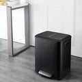 MilleLoom 30L/8 Gallon Trash Can - 2 x 4 Gal Dual Compartment Stainless Steel Kitchen Recycling Trash Can, Soft-Close Lid, Removable Plastic Inner Bucket, Double Waste Bin for Home Office - Black