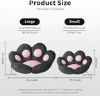 Ditucu Cat Paw Cushion Kawaii Chair Cushions 31.4 x 27.5 inch Cute Stuff Seat Pad Comfy Lazy Sofa Office Floor Pillow for Gaming Chairs Room Decor Black