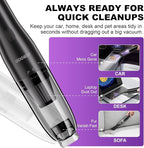 4-in-1 Car Vacuum, Mini Handheld Portable Cordless, 6.5kPa Strong Suction, Ultra-Quiet 60dB, 0.85 lb for Car, Desk & Small Spaces,USB-C Rechargeable 2 Washable HEPA Filters,Ideal Gifts for Men & Women