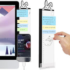 Office Desk Accessories 2pcs Multifunction Computer Monitor Memo Board - Office Supplies for Women Men Computer Sticky Note Holder Home Decor (Rabbit Monitor Memo Board with Clip)
