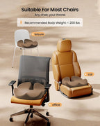 ProtoArc Seat Cushion, Office Chair Cushion for Sciatica, Coccyx Cushion, Ergonomic Memory Foam Seat Cushion for Car, Home, Pressure Relief Pad for Hip, Tailbone, All Day Comfort - Coffee
