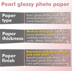 Koala Pearl Glossy Photo Paper 8.5X11 Inches 48LB 30 Sheets Shiny for Inkjet and Laser Printer Use DYE INK 180GSM